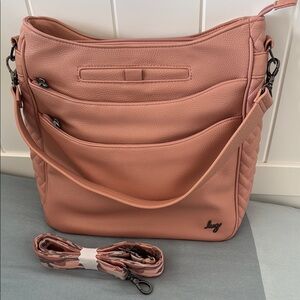 Lug Cable Car Crossbody Shoulder Bag - Blush Pink VL Vegan Leather EUC